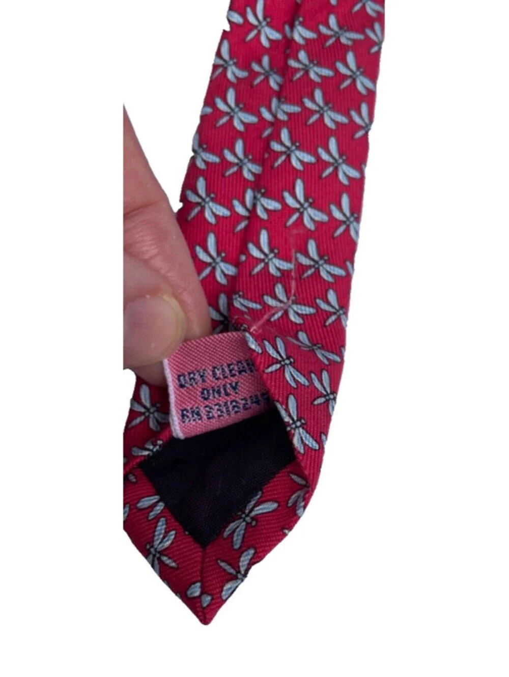 Vineyard Vines Silk Dragonfly Tie Necktie Red Blue USA Shep & Ian